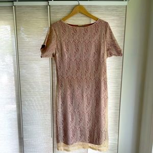 Shabby Apple Lace Mid-Length Dress Mauve